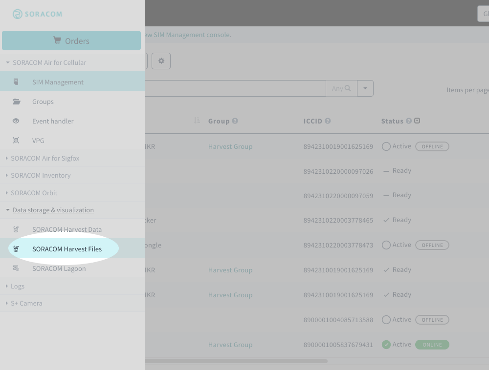 Select Harvest Files