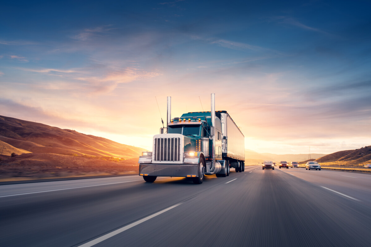 Semi truck, IoT in trucking, image by adobe stock