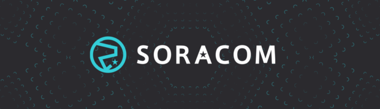 Soracom logo on branded background
