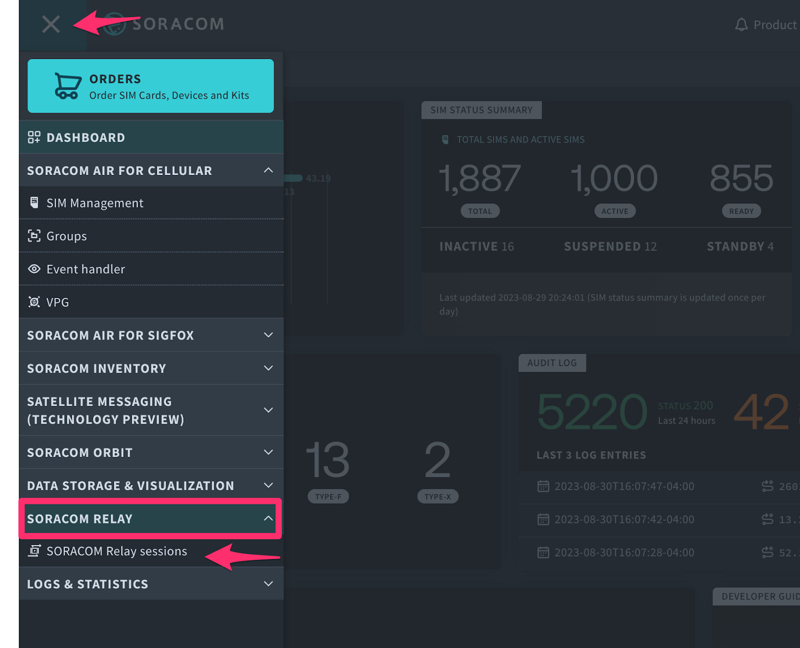 Soracom User Console, Soracom Relay blog