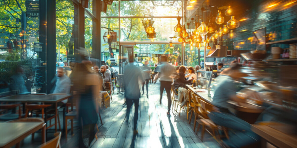 Hospitality setting, cafe, coffee shop, retail